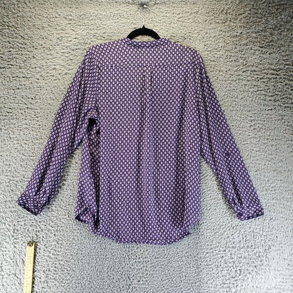 Dressbarn Top Womens Large Purple Long Sleeve Lightweight Polyester Blouse - Picture 8 of 9